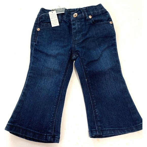 New Jordache Baby Boot Cut Jeans Girls Infant Baby Size 12 months Dark Wash Slim - Picture 1 of 3